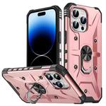For iPhone 14 Pro Max Ring Holder Phone Case (Rose Gold)