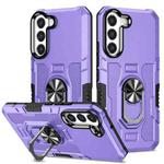 For Samsung Galaxy S22 5G Ring Holder Armor Hybrid Phone Case(Purple)