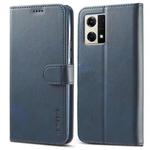 For OPPO Reno8 LC.IMEEKE Calf Texture Horizontal Flip Leather Case(Blue)
