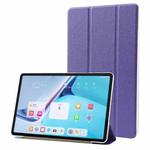 For Huawei MatePad Pro 11 2022 Silk Texture Leather Tablet Case with Three-folding Holder(Dark Purple)