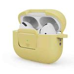 Earphone Silicone PC Protective Case with Switch Button and Buckle For AirPods Pro 2(Yellow)