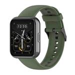 For Realme Watch 3 Solid Color Soft Silicone Watch Band(Dark Green)