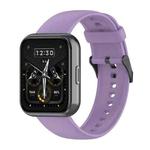 For Realme Watch 3 Solid Color Soft Silicone Watch Band(Light Purple)
