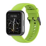 For Realme Watch 3 Solid Color Soft Silicone Watch Band(Lime Green)