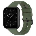 For OPPO Watch 3 Pro Solid Color Soft Silicone Watch Band(Dark Green)