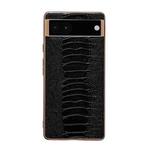 For Google Pixel 6 Genuine Leather Weilai Series Nano Electroplating Phone Case(Black)