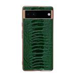 For Google Pixel 6 Genuine Leather Weilai Series Nano Electroplating Phone Case(Green)