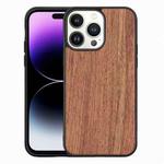 For iPhone 14 Pro Max TPU + Solid Wood Phone Case (Rosewood)