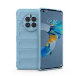 For Huawei Mate 50 Magic Shield TPU + Flannel Phone Case(Light Blue)