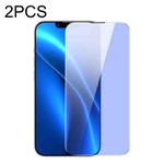 For iPhone 14 / 13 / 13 Pro Baseus 2pcs 0.3mm Crystal Anti Blue-ray Tempered Glass Film