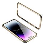 For iPhone 14 Pro Four Corners Shockproof Metal Frame Phone Case(Gold)