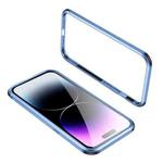 For iPhone 14 Pro Four Corners Shockproof Metal Frame Phone Case(Blue)