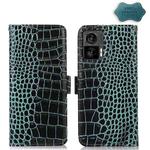 For Motorola Edge 30 Lite / Edge 30 Neo Crocodile Top Layer Cowhide Leather Phone Case(Green)