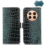 For Huawei Mate 50 Pro Crocodile Top Layer Cowhide Leather Phone Case(Green)