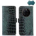 For Huawei Mate 50 Crocodile Top Layer Cowhide Leather Phone Case(Green)