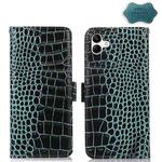 For Samsung Galaxy A04 4G Crocodile Top Layer Cowhide Leather Phone Case(Green)