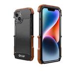 For iPhone 14 Plus R-JUST Ironwood Generation Metal + Wood Phone Case