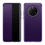 For Huawei Mate 50 Pro Leather + TPU Frame Shockproof Phone Case(Purple)