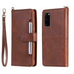 For Galaxy S20 Multifunctional Detachable Magnetic Horizontal Flip Leather Case with Card Slots & Holder & Wallet(Coffee)