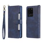 For Galaxy S20 Ultra Multifunctional Detachable Magnetic Horizontal Flip Leather Case with Card Slots & Holder & Wallet(Blue)