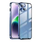 For iPhone 14 Plus Frosted Metal Phone Case (Blue)