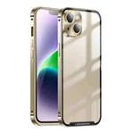 For iPhone 14 Plus Frosted Metal Phone Case (Gold)