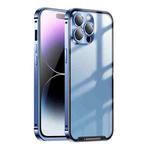 For iPhone 14 Pro Frosted Metal Phone Case(Blue)