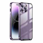 For iPhone 14 Pro Max Frosted Metal Phone Case (Purple)