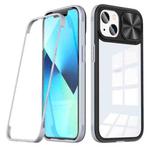 For iPhone 14 360 Full Body Sliding Camshield Phone Case (Black Grey)