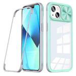 For iPhone 14 360 Full Body Sliding Camshield Phone Case (Green Grey)
