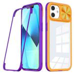 For iPhone 11 360 Full Body Sliding Camshield Phone Case (Yelllow Purple)