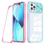 For iPhone 11 Pro 360 Full Body Sliding Camshield Phone Case (Baby Blue Pink)