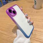 For iPhone 11 Gradient Color Frame Transparent Phone Case (Purple)