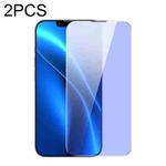 For iPhone 14 / 13 / 13 Pro Baseus 2pcs 0.3mm Nano Crystal Anti Blue-ray Tempered Glass Film