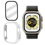 Tempered Glass Film Frosted PC Watch Case For Apple Watch Ultra 49mm / Apple Watch Ultra 2 49mm(White)