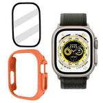 Tempered Glass Film Frosted PC Watch Case For Apple Watch Ultra 49mm / Apple Watch Ultra 2 49mm(Orange)