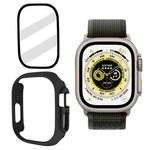 Tempered Glass Film Frosted PC Watch Case For Apple Watch Ultra 49mm / Apple Watch Ultra 2 49mm(Black)