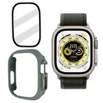 Tempered Glass Film Frosted PC Watch Case For Apple Watch Ultra 49mm / Apple Watch Ultra 2 49mm(Khaki)