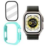 Tempered Glass Film Frosted PC Watch Case For Apple Watch Ultra 49mm / Apple Watch Ultra 2 49mm(Light Blue)