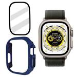 Tempered Glass Film Frosted PC Watch Case For Apple Watch Ultra 49mm / Apple Watch Ultra 2 49mm(Dark Blue)