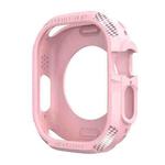 Three-proof TPU Carbon Fiber Protective Case For Apple Watch Ultra 49mm / Apple Watch Ultra 2 49mm (Pink)