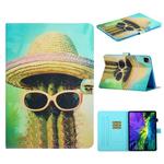 For iPad 11 Pro (2020) Painted Car Line TPU Horizontal Flip Leather Tablet Case with Holder & Card Slot & Sleep / Wake-up Function(Cactus)