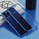 For iPhone 14 Electroplated Frosted Phone Case (Navy Blue)