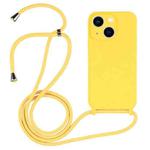 For iPhone 13 Crossbody Lanyard Liquid Silicone Case(Yellow)