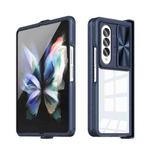 For Samsung Galaxy Z Fold4 360 Full Body Sliding Camshield Phone Case(Blue)