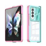 For Samsung Galaxy Z Fold4 360 Full Body Sliding Camshield Phone Case(Baby Blue Pink)