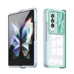 For Samsung Galaxy Z Fold4 360 Full Body Sliding Camshield Phone Case(Green Grey)