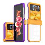 For Samsung Galaxy Z Flip4 360 Full Body Sliding Camshield Phone Case(Yelllow Purple)