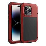 For iPhone 14 Pro Max Shockproof Waterproof Silicone + Zinc Alloy Case (Red)