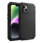 For iPhone 14 Plus Shockproof Waterproof Silicone + Zinc Alloy Case (Black)